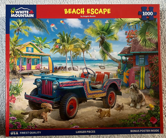 White Mountain Puzzle 1000 piece puzzle. No smoking/No pet home. Assembled once.