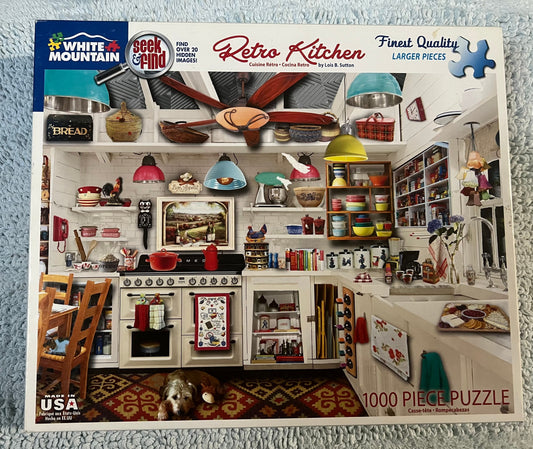 White Mountain Puzzle 1000 piece puzzle. No smoking/No pet home. Assembled once.