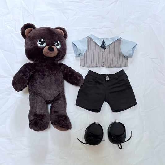 Build A Bear Workshop BABW brown bear With suit pants shirt shoes Plush Toys