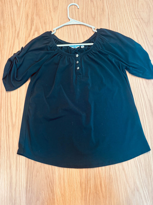 Notations Black Polyester Top Notations Black Polyester Top Women's - M