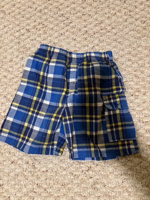 Batman Blue and yellow plaid shorts 4T/4
