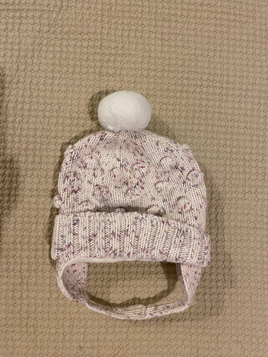 Gap Fleece lined knit winter hat with chin strap 6 Months