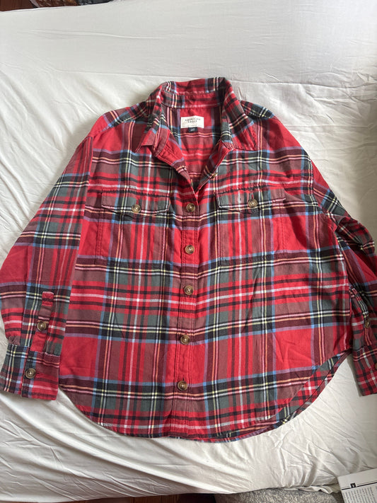 American Eagle, Size small, Flannel Plaid, Size sticker still on, boxy not fitted Women's - S