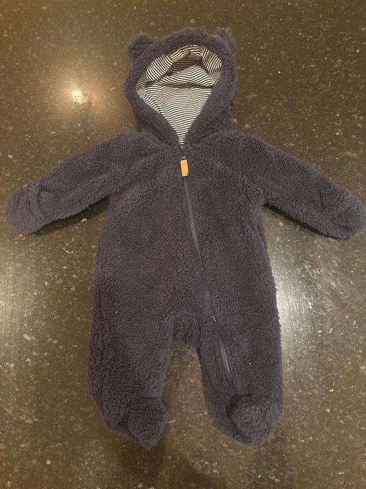 Carters Carters fleece footie cold weather onesie hooded newborn Newborn