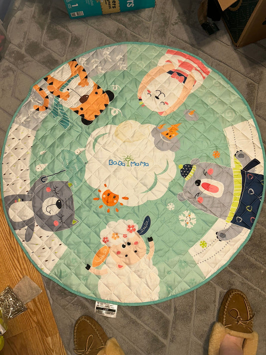 BaBa MaMa Play Mat Green, animals Activity Gym-Mat