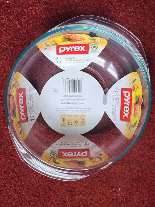 NEW - Pyrex Glass Bowl 2qt. Bakeware Kitchen