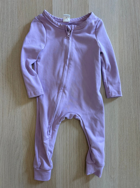 SHEIN 3-6m footless zip-up sleeper, solid purple  3 Months
