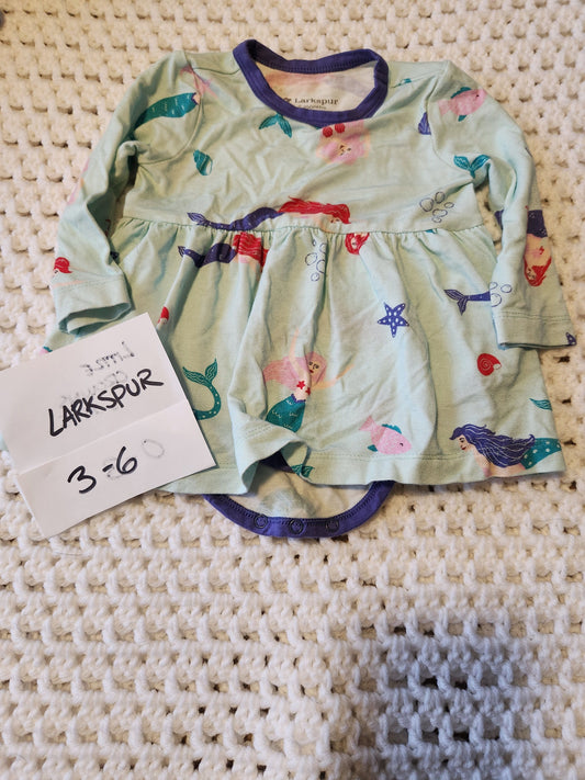 Larkspur - 3/6m Bamboo Like new! Mermaid twirl dress 3 Months