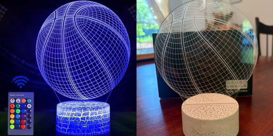 Basketball 3D Night Light Multicolor, kids room, sports, lamp, boys, girls Decor