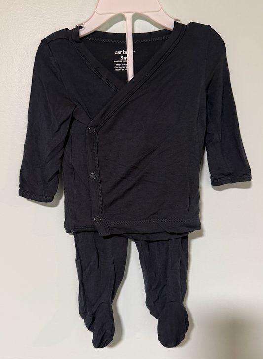 Carters Bamboo. Navy blue. Shirt and pants. Bamboo. Very soft. 3 Months