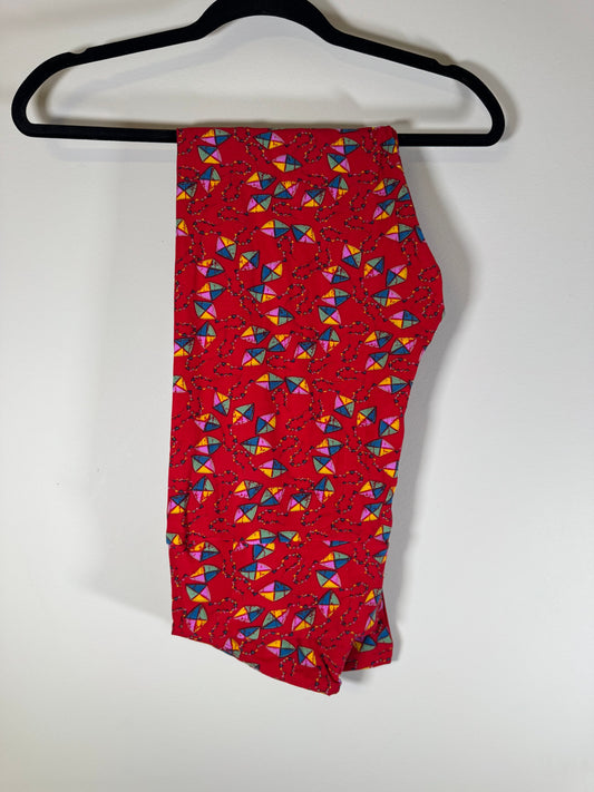 LulaRoe Red Kite Leggings Tall & Curvy Sz 12-18 Women's 12