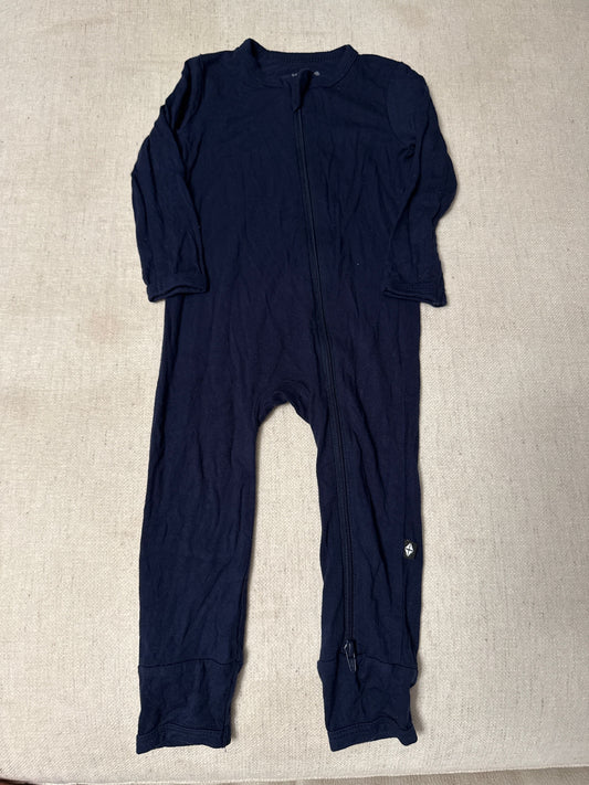 Kyte Baby GUC bamboo navy romper sleeper 6-12m 12 Months