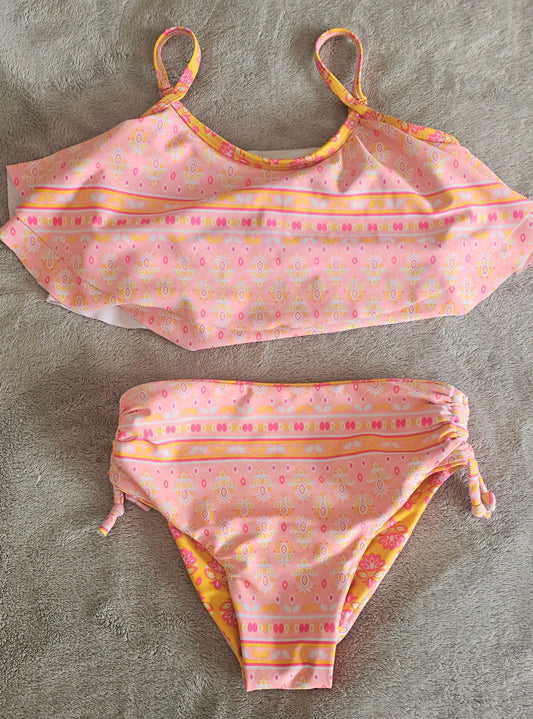 Nicole Miller Girls 7/8 bikini with reversible bottoms 7