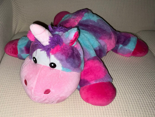 Unknown Unicorn, pink, purple, teal, very good condition. Plush Toys