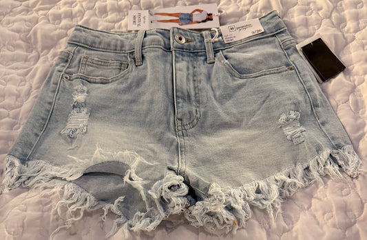 RE generation Light Washed Blue Ripped RE generation Jean Shorts NWT Junior 3