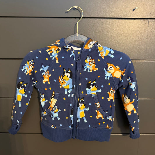 Little Sleepies Bluey zip up hoodie 12 Months