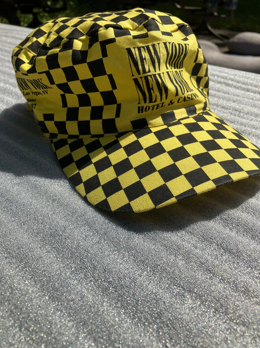 New York NY Hotel & Casino - Las Vegas vintage cap yellow / black checkers Hat