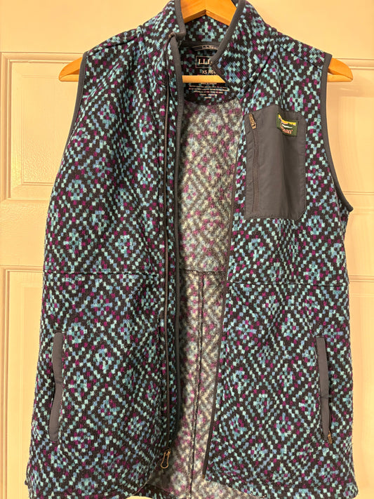 LL Bean Womens size XS LL Bean printed vest, slightly longer length Women's - XS