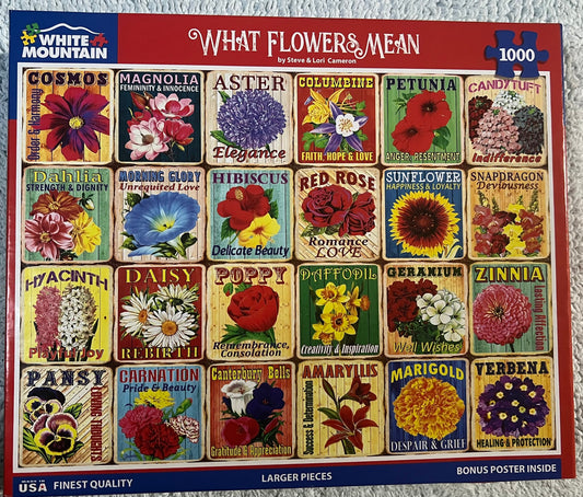 White Mountain Puzzle 1000 piece puzzle. No smoking/No pet home. Assembled once.