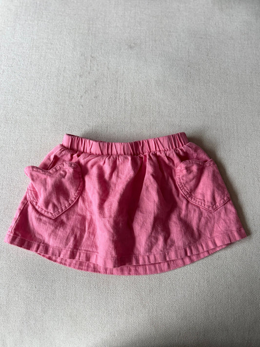 Cat & Jack Pink skirt with heart pockets VGUC 2T