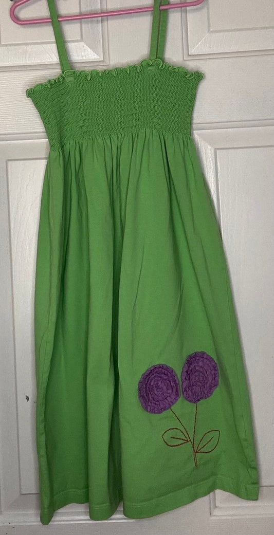 Hanna Andersson dress Green purple summer dress girls 10 10