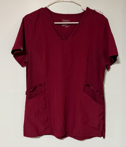 Hanes Maroon scrub top Women's - M