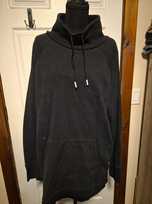 Tek gear Solid black pullover sweatshirt with front pocket, no hood Women's - XXL