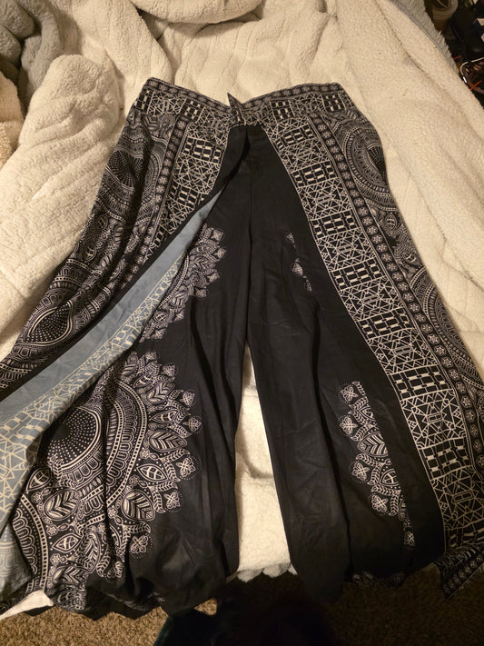 Unknown Linen like flowy womens pants size l/xl stretchy waist Women's - L