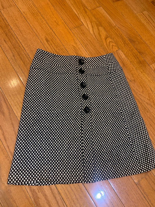 Talbots Black and white dot wool skirt. Excellent condition Women's 2