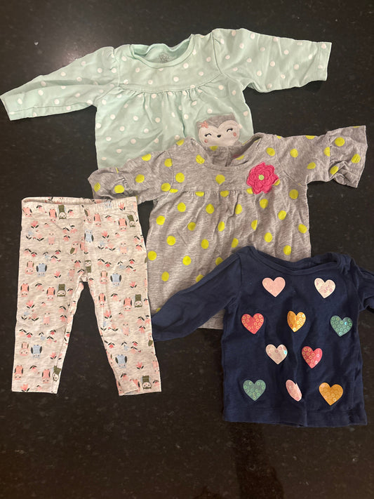 Carters Carters 3 long sleeve shirts and 1 pant size 6m 6 Months
