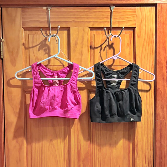 Danskin Now hot pink and black sports bras EUC Women's - M