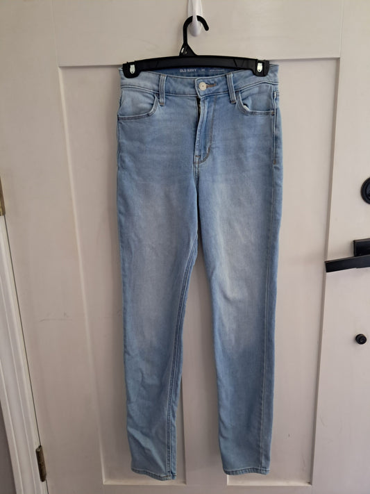 Old navy 00 tall long wow straight jeans Light medium blue wash Junior 00