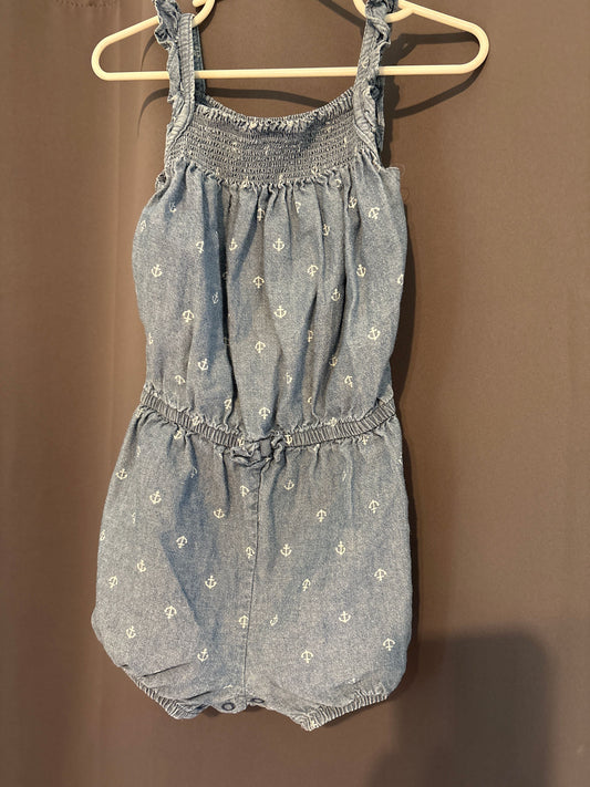 Carters denim romper shorts 24 month Denim with anchors 24 Months