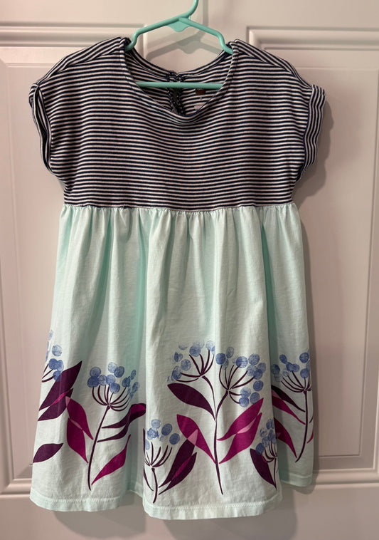Tea Collection size 6 girls dress Blue floral skirt 6