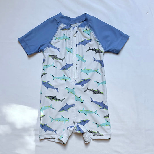 Old Navy 6-12 months one piece rashguard swimsuit sharks 6 Months