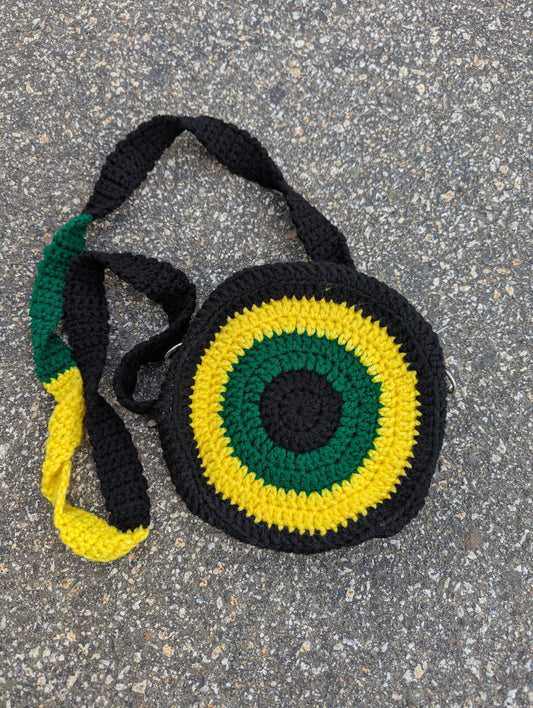 Yashika Lane Crochet Jamaican Round Purse Crochet Strap Purse