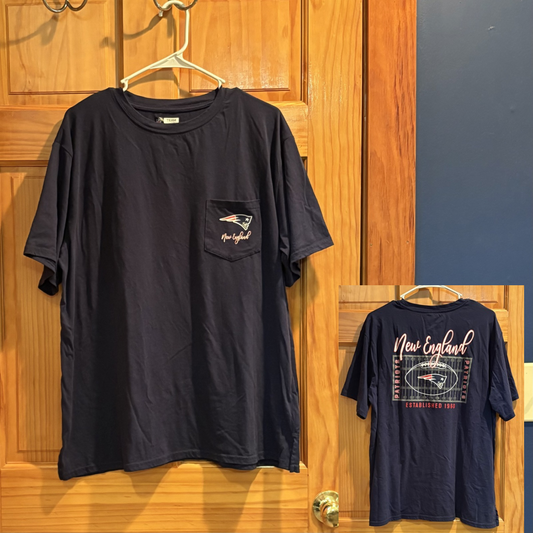 New England Patriots NFL Football womens size 2XL navy t-shirt poly cotton blend Women's - XXL