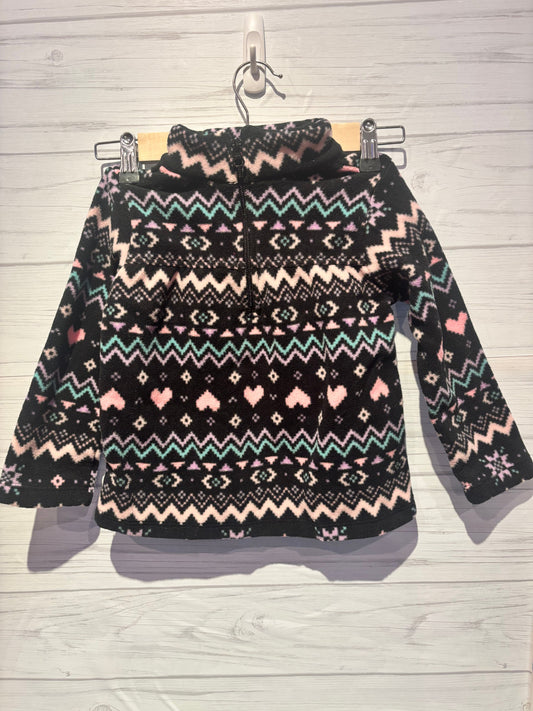 1/4 Zip Fleece Girls 1/4 zip fleece - black w/ pattern 3T