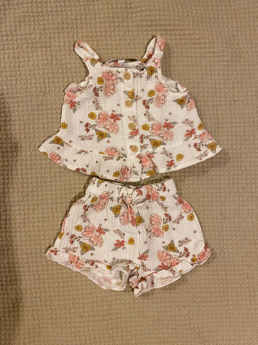 RZ by Rachel Zoe Muslin tank top and shorts set 6 Months