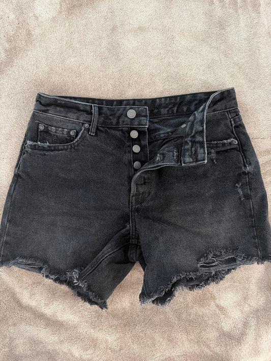 GRLFRND Jean Shorts size 26 Black distressed button fly Jean shorts size 26/2 Women's 2