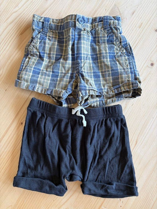 Oshkosh & Modern Moments, 3-6m, Shorts Pack 2 Pair: Green Plaid and Black Shorts 3 Months