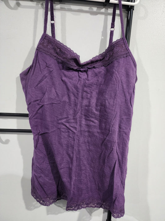 Mudd, L, Tank Top Purple w. Lace detail at top & Bottom Women's - L