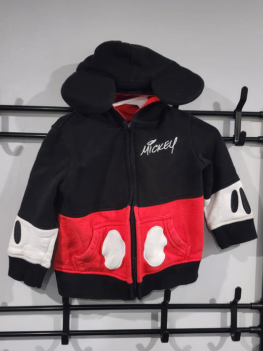 Disney - Mickey Mouse Zip Up w. Hood 2T