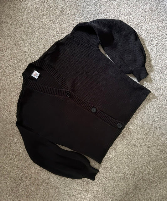 wonder nation, XL, Girls rib knit cardigan sweater v-neck design, button front, black 14