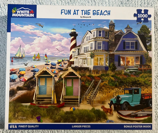White Mountain Puzzle 1000 piece puzzle. No smoking/No pet home. Assembled once.