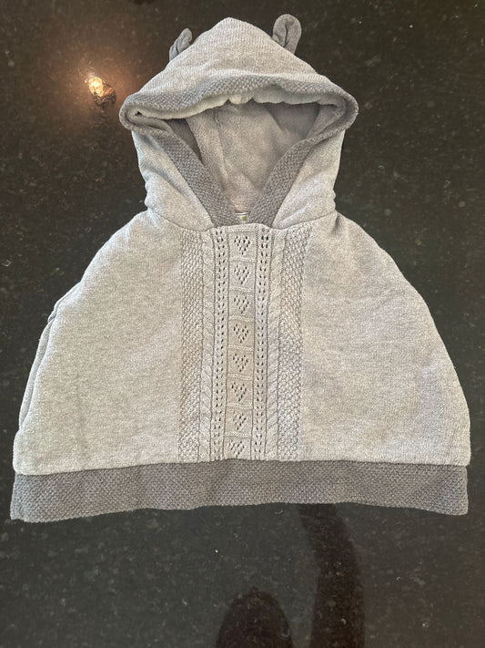 Jillians Closet Girls gray sweater poncho hooded 2T 2T