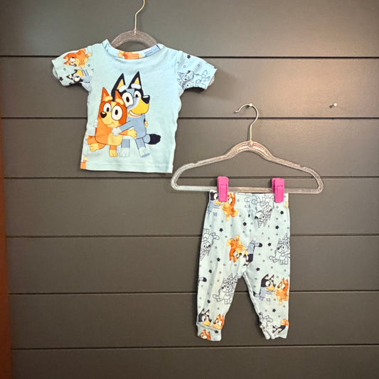 Bluey Pajamas, blue stars 12 Months