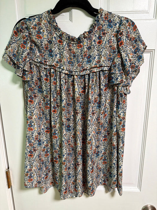 Rose and Olive Detailed collar floral blouse Women's - XXL