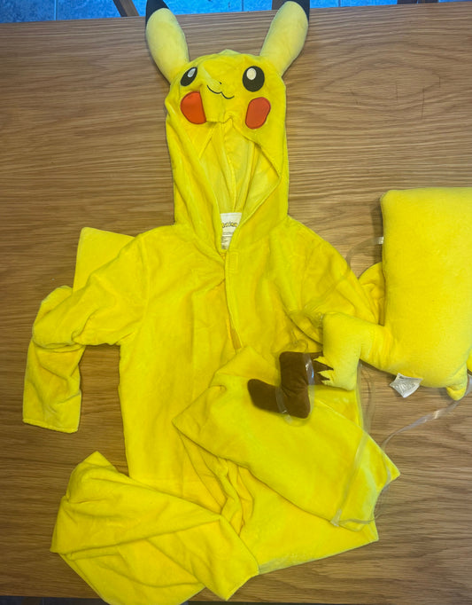 Pokemon Pikachu one piece costume with add on tail Pikachu one piece costume with add on tail, size M 8