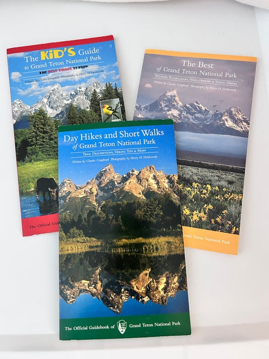 Grand Teton Nat'l Park day hikes, guides for kids 3 booklets. Color pics. 5x8 inches. 55 pgs each. The Best of. Book-Adults